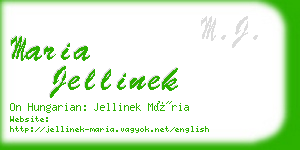 maria jellinek business card